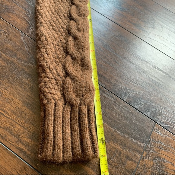 American Eagle | Semi Crop Soft Brown Turtleneck Ribbed Sweater - Picture 6 of 8